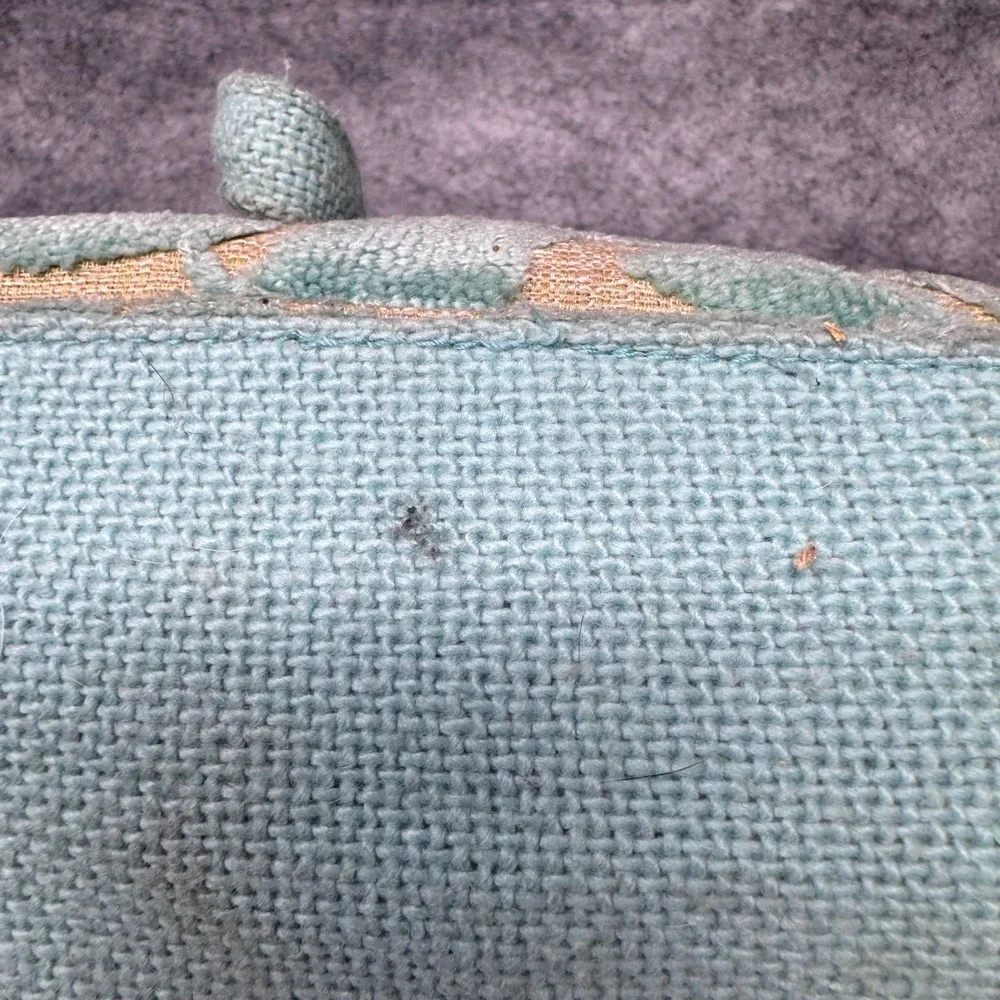 Cake Petunia Cameo Clutch Bag Women Chenille Leaf Canvas Diaper Bag Aqua Blue